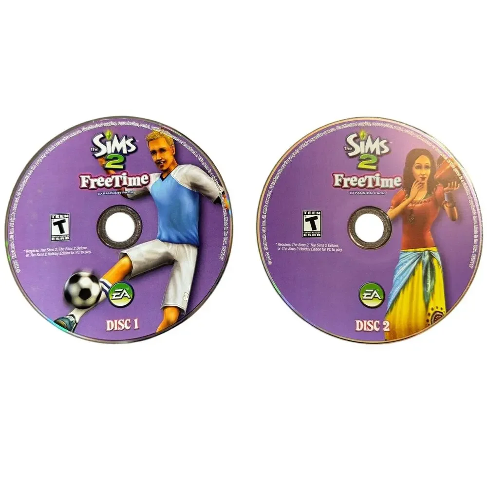 The Sims 2 FreeTime PC 2-Disc Expansion Pack EA 2008 Windows CD-ROM Complete